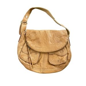 LUCKY Brand Stash Ramblin Rose Tooled Premium Italian Lamb Leather Shoulder Bag
